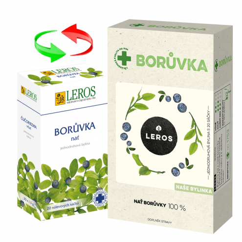 LEROS Borůvka nať - листья черники в пакетиках, 20 х 1,5 г